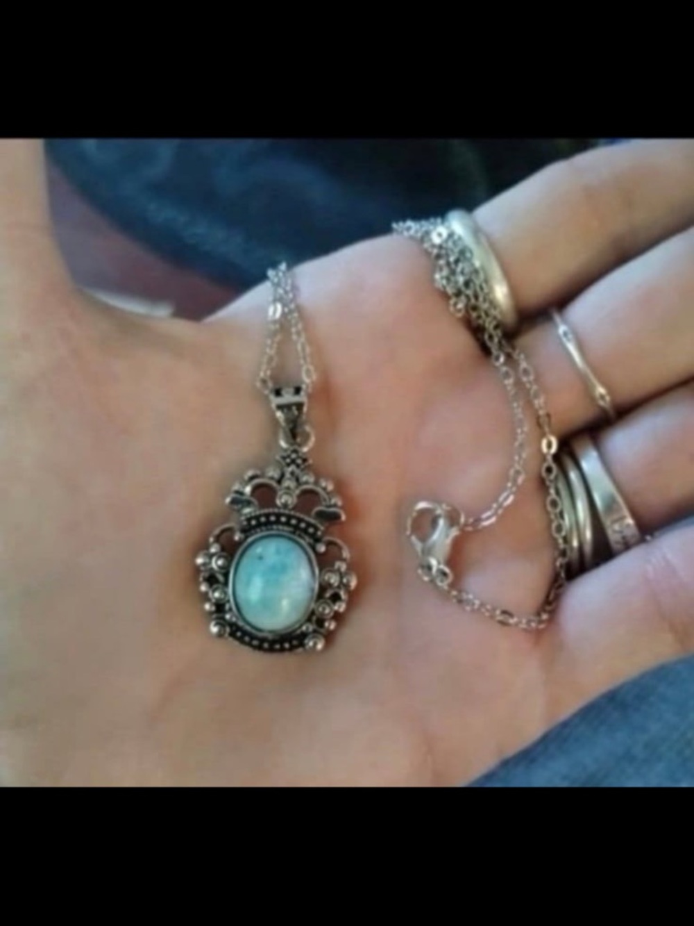 Larimar 925 Silver necklace